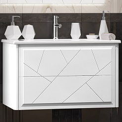 Opadiris Тумба под раковину Луиджи 80 подвесная белая матовая – фотография-1